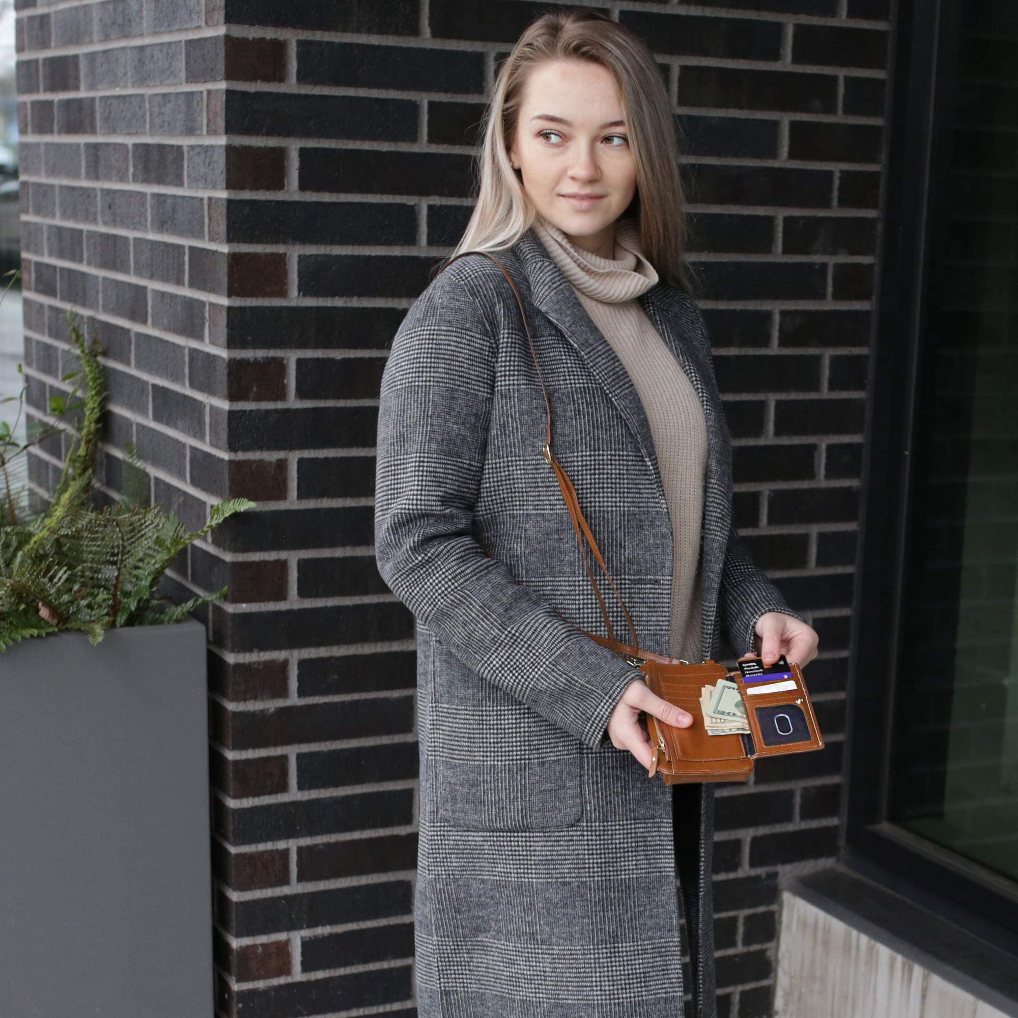 Claasico Womens Crossbody Wallet & Phone Case | iPhone/Samsung/LG Magnet Cell Pouch & Handbag