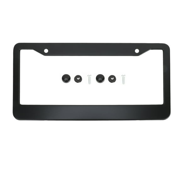Unique Bargains Aluminium Alloy License Plate Holder 0.8 Round Hole Mirror Polished License Plate Holder Black