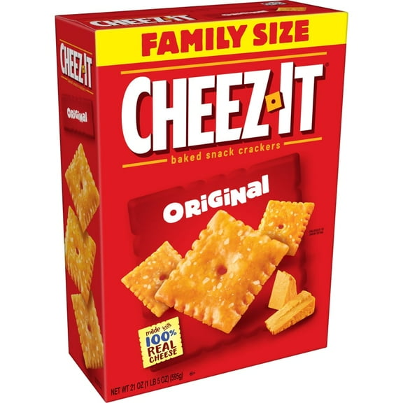 ( 2 Pack ) Cheez-It Baked Snack Cheese Crackers Original Family Size, 21 oz