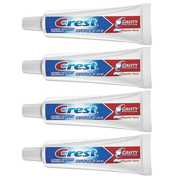 Crest Cavity Protection Regular Toothpaste, Travel Size .85 oz. (24g) - Pack of 4