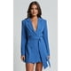thumbnail image 4 of Conjunto de Blazer con Cinturón para Mujer, Gabardina Formal de Trabajo, Vestido Blazer Cruzado de Larga con Cinturón Azul Real M, 4 of 9
