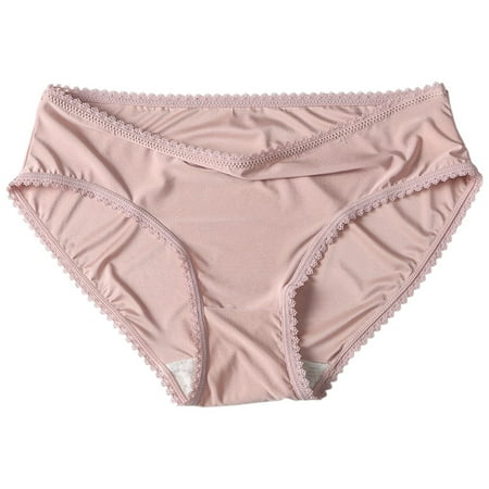 Yuhangmm Women s Panties Women s Mid Rise Sexy Seamless Lace Edge Breathable Thin Ice Silk Briefs Womens Panties Pack No Show