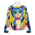 thumbnail image 6 of Jackets for Women Winter Coat Jackets Flannel Stand Collar Jacket(Cute Cat Holding Mouse,Size:S-4XL), 6 of 7