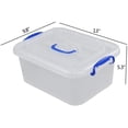 thumbnail image 2 of Eagrye Plastic Storage Latch Box, Clear Case with Blue Handle, Set of 2, 2 of 7