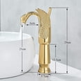 thumbnail image 2 of Grifo mezclador de lavabo de lujo, elegante grifo monomando para lavabo de un solo orificio con construcción de latón macizo sin plomo, acabado dorado, pulido brillante para el tocador de su baño, 2 of 5