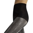 thumbnail image 3 of CALZITALY - Opaque Lurex Sparky Tights - Gold and Silver Glitter Pantyhose for Women - 60 DEN (Size: L/XL, Color: Black/Silver), 3 of 6