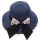 thumbnail image 1 of Sombrero de paja de verano para mujer, con circunferencia de 56-58 cm, para playa, exterior, con lazo, de ala grande, protector solar, 1 of 5