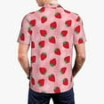 thumbnail image 4 of Balery Strawberry Printed Men’s Short Sleeve Polo Shirt, Midweight Men's Shirt,Golf Polo shirts -Large, 4 of 9