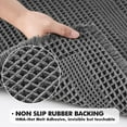 thumbnail image 4 of BGC Set of 2 Waffle Bathroom Rugs, Boho Bath Rug Super Absorbent, Non Slip Washable Ultra Soft Rubber Backed Shower Bath Mats for Floor, Tub, Shower, Looped Design, Dark Grey, 17"x24"+18"x30", 4 of 13