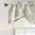 thumbnail image 4 of Green Spring Flowers Tie Up Valance Curtains for Windows, Kitchen Curtains Window Treatments, Vintage Leaves Country Rustic Short Window Shades Valances for Bedroom Bathroom Cafe 42"x12", 4 of 8