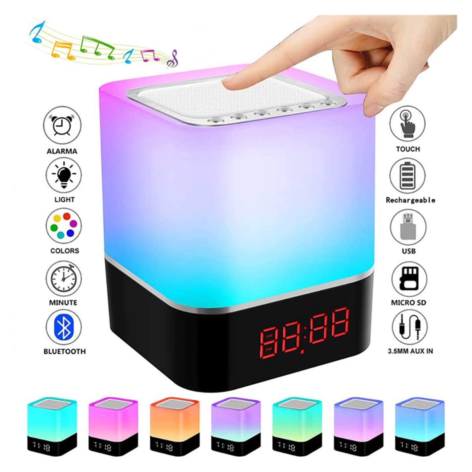 Computer Speaker Portable Smart Wireless Bluetooth Speaker Player Touch Pat Light Colorful Led Night Light Bedside Table Lamp