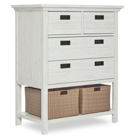 Evolur Waverly Tall Chest With Baskets Weathered White Walmart