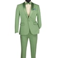 thumbnail image 3 of Men’s Slim‑Fit Stretch Tuxedo Set with Bow Tie, Built‑In Pocket Square & Socks-Sage 48L, 3 of 6