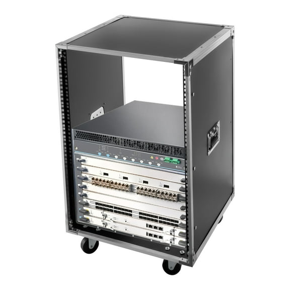 16U Server Cabinet Rack, Wall Mount Open Frame Rolling Network Data Rack, 4 Post Portable Rolling Network Rack for IT and A/V Equipment, 220lbs