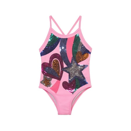 Flapdoodles girls Comic Sequin Swimsuit, 2T