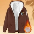 thumbnail image 4 of Nmnitkp Jackets for Women Lightweight Fleece Jacket Full Zip Polar Soft Warm Winter Coat Antistatic Outwear with Zipper Pockets Brown,3XL, 4 of 5