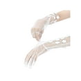thumbnail image 4 of INSPIRE CHIC Women's Pearl Floral Lace Gloves Female Polka Point Finger Length Arm Sleeves for Grace Female Bridge Wedding Party Dating White2, 4 of 6