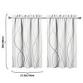 thumbnail image 4 of Vintage Grey Gradient Line Tier Kitchen Curtains for Bathroom Living Rod Pocket Window Drapes 28"x39" 2 Panels Window Treatment Tiers, 4 of 4