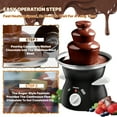 thumbnail image 4 of Fuente de Fondue de Chocolate de 3 Niveles - Máquina Eléctrica para Calentar y Derretir Chocolate, Mantequilla y Caramelo - Ideal para Fiestas,, 4 of 7
