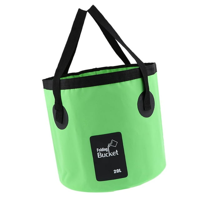 Seau Pliable 12 L 20 L, Contenant d'Eau pour Camping en Plein Air - Vert, 20 L