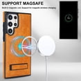 thumbnail image 5 of Allytech Case for Samsung Galaxy S22 Ultra, Hidden Kickstand PU Leather [Compatible with MagSafe] Case, [Anti-Drop & Shockproof] Ultra Slim Retro Protective Case for Women Men - Khaki, 5 of 8