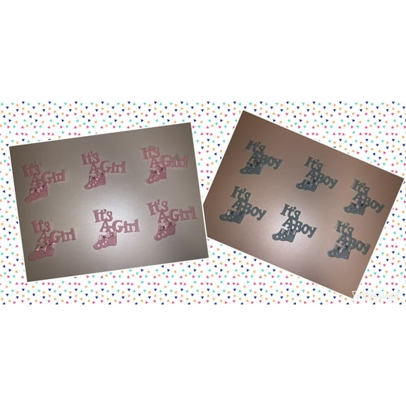 Charmed Felt Decoration "It's a Girl/It's a Boy" Baby Shower Favor Decoration; 2.5"x2.25"; Available in Pink and Blue; 12 Pieces