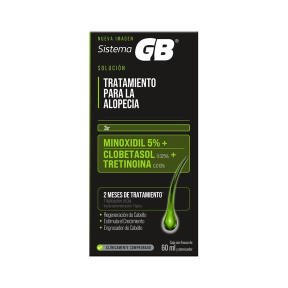 Sistema GB 5 g/0.010 g/0.025 g solución alopecia para hombre 60 ml
