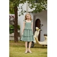 thumbnail image 5 of Arshiner Girls Dresses Ruffle Sleeve Tiered Casual Flowy Swing Tween Sundress with Pockets for Girls, 5 of 6