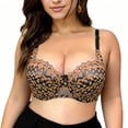 thumbnail image 6 of Feancey Plus Size Lace Bras for Women 2 Pack Floral Embroidery Underwire Bra Full Coverage Push Up Brassiere Adjustable Straps Minimizer Bras Gold L, 6 of 10