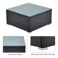 thumbnail image 5 of Patio Conversation Set, 6 Piece PE Wicker Furniture Chair Set with Glass Table, Ottoman & Cushions, All-Weather Outdoor Cushioned Sectional Sofa Chairs, Rattan Sofa Set for Patio Deck Backyard, B1318, 5 of 11