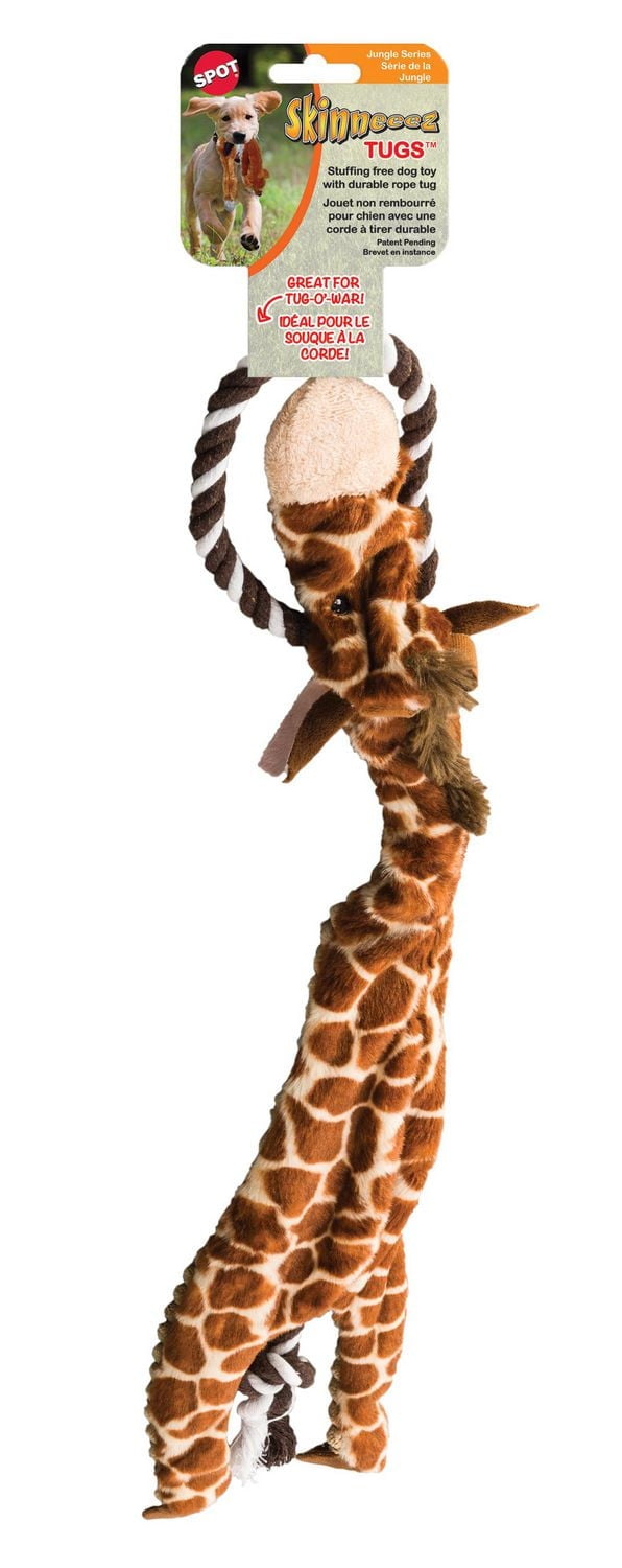 SPOT Skinneeez Extreme™ jouet pour chien sans rembourrage girafe avec corde à tirer