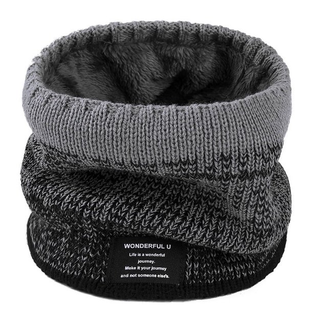 Bufanda de punto de lana para mujer, bufanda de terciopelo cálida de invierno para hombre, cuello personalizado con degradado grueso para pareja