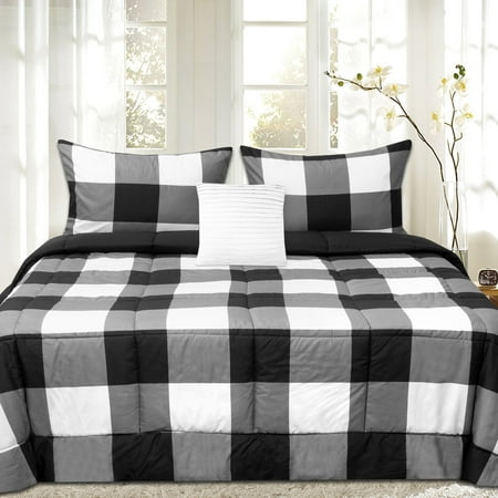 Comforter Set Bear Plaid - Buffalo Plaid Reversible Down Alternative Comforter Set