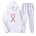 thumbnail image 1 of WILLBEST Outfits for Women Women's Hoodie Jogger Set Cancer Awareness Ribbon Print Wear Comfortable Athletic Outfit 2500, 1 of 2