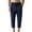 Navy, variant on Migroa Men's Linen Capri Pants Casual Lightweight 3/4 Baggy Pants Drawstring Elastic Waist Beach Yoga Pants with Pockets Black L