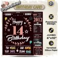 thumbnail image 2 of Tarjeta de cumpleaños Back2Time para 14 cumpleaños, color negro y dorado, 2012, 2 of 7