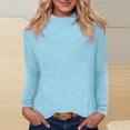 thumbnail image 2 of EDFBUYKRS Womens Plus Size Tops Long Sleeve Shirts V Neck Textured Keyhole Gathered Knit Tunic Loose Fall Blouses L, 2 of 4