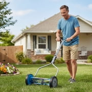 American Lawn Mower Company 2204-14 14-Inch 4-Blade Push Reel Lawn Mower, Blue