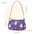 thumbnail image 3 of FORMRS Womens Shoulder Bag with Chain Strap Clutch Purse Cute Tote Handbag, Halloween Purple Ghosts, 3 of 7