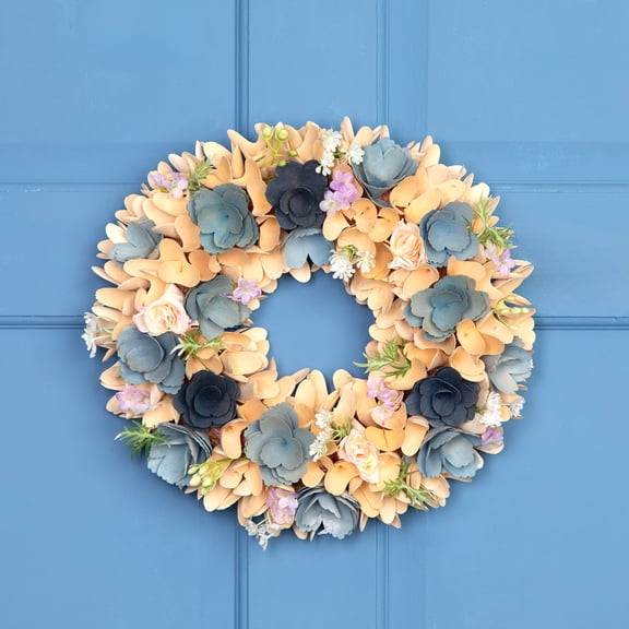 Northlight Decorative Wood Spring Artificial Plant & Flower Wreaths, Blue