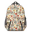 thumbnail image 3 of Skull and Flower Gothic Pattern Cute School Backpack Bag with Padded Back and Adjustable Shoulder Straps 16.9 X 12.6 X 5.9 Inches, 3 of 5