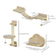 thumbnail image 3 of PawHut Cat Wall Shelf with Scratching Post, Play Balls, Platforms, 3 of 10