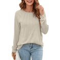 thumbnail image 2 of ORUYROP Womens 2023 Fall Long Sleeve Tops Casual Crewneck Shirts Dressy Fashion Tunic Blouses, 2 of 5