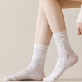 thumbnail image 3 of Jiibva Flip Flop Socks 1 Pairs Lace Toe Socks Women Tabi Geta Socks Hollow Out Mesh High Tube Cotton Socks With Separate Fingers, 3 of 7