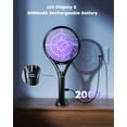 thumbnail image 3 of Electric Fly Swatter with LED Display, 2000mAh Rechargeable Fly Swatter Racket, 2500V Bug Zapper Racket Dual Modes, Mosquito Killer Lamp with 3 Layers Safety Mesh for Indoor Outdoor Camping, 3 of 5