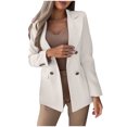 thumbnail image 2 of Blmnix Blazer Light Jackets for Women White Solid Long Long Sleeve Work Suit Teens Tops 2024, 2 of 9