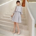 thumbnail image 2 of Vestido de dama de honor estilo coreano, corto, ajustado, para hermanas, para banquete, fiesta, graduación, pequeño, para dama de honor, 2 of 5