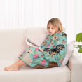 thumbnail image 4 of Dachshund and Flower Blanket Hoodies for Kids 6-13YR Oversize Wearable Blanket Hoodies for Boys Girls Teens, 4 of 7