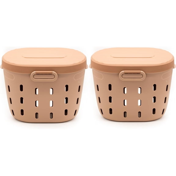 JessieMal In-Ground Worm Composter Outdoor Farm Compost Bin 7 Gallons BPA-Free Composting System for Raised Garden Beds Tawny Brown, Twin Pack