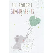 Pictura Elephant And Heart Sara Miller New Grandparents Baby Congratulations Card